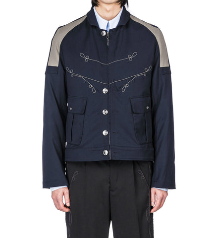FITZ MILITARY BLAZER D NAVY/SLATE GREY