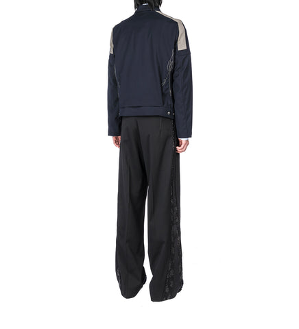 FITZ MILITARY BLAZER D NAVY/SLATE GREY