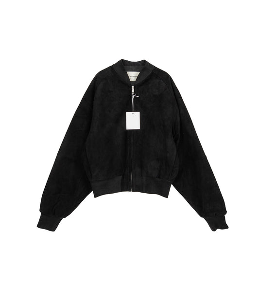 RAGLAN SUEDE BOMBER BLACK