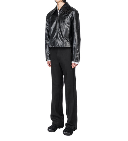 KRANER CROPPED LEATHER BLOUSON RAVEN BLACK