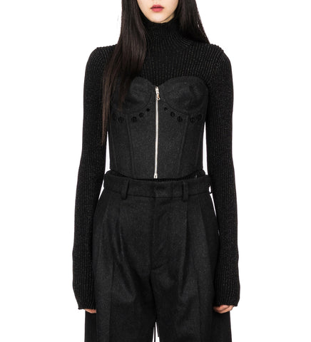 THE FELTED CORSET DARK GREY