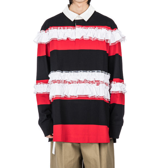 RUFFLE RUGBY SHIRT RED MULTI