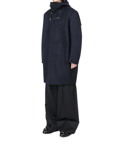 BACK FLAP COCOON DUFFLE COAT NAVY/JET