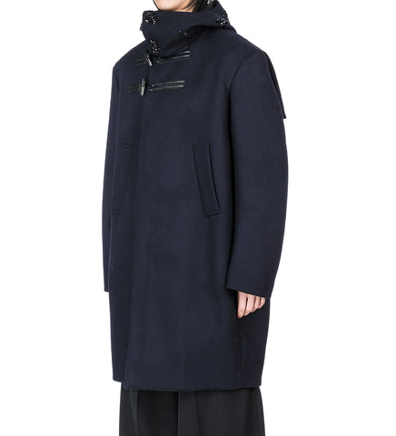 BACK FLAP COCOON DUFFLE COAT NAVY/JET