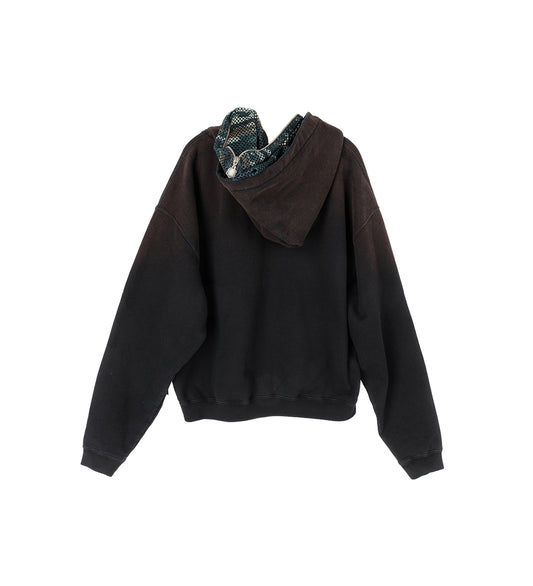 CAMO FACE FULL ZIP HOODIE BLACK