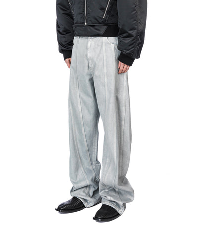 PARACHUTE DENIM PANTS MEDIUM BLUE/SILVER