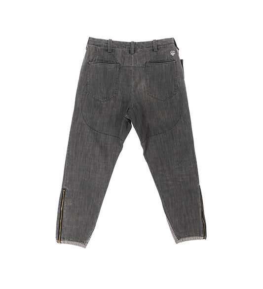 10 POCKET DOUBLE KNEE DENIM W/ MILITARY PANELLING WASHED BLACK