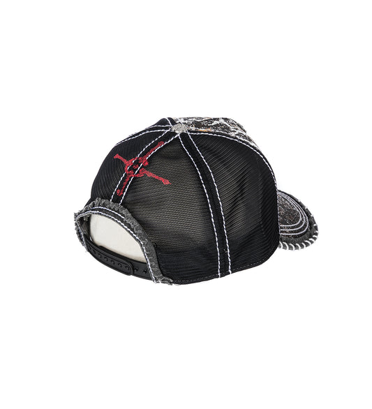 SEAHORSE PATCH MESH HAT WASHED BLACK