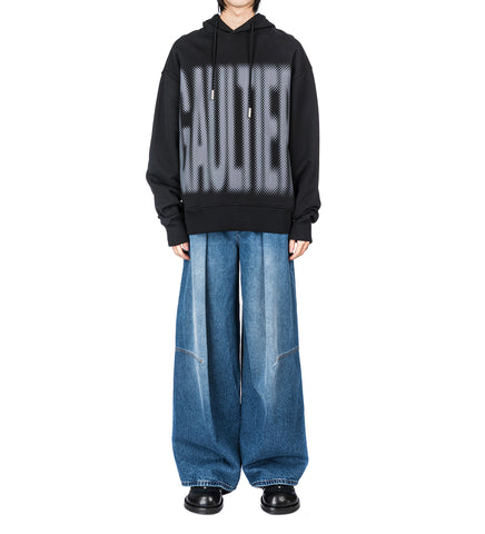 THE GAULTIER HOODED SWEATSHIRT BLACK/DARK GREY