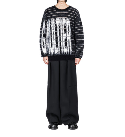HAIRY STRIPED GAULTIER OVERSIZED SWATER BLACK/WHITE