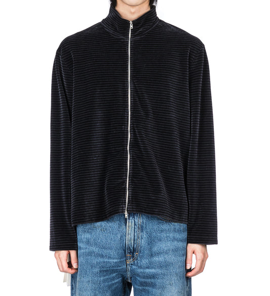 SHRUNKEN FULLZIP POLO PHANTOM STRIPE VELOUR