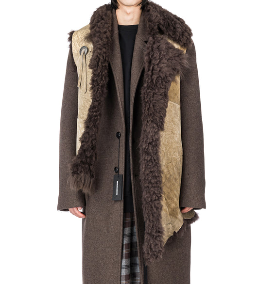 ADDIE ASYMMETRIC FUR WAISTCOAT TAUPE/BROWN
