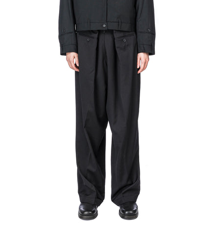 DOUBLE BACK WIDE TROUSERS BLACK