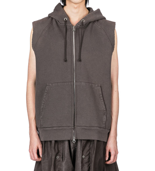 MOTOR HOOD VEST FRENCH SUN FADE HEFTY FLEECE