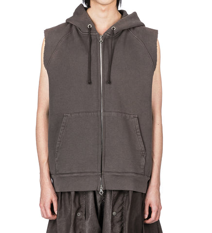 MOTOR HOOD VEST FRENCH SUN FADE HEFTY FLEECE