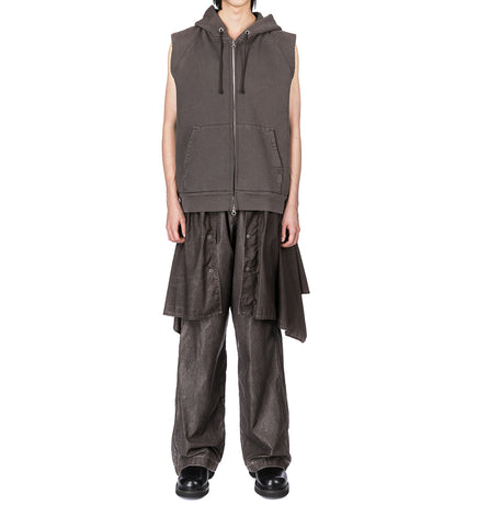 MOTOR HOOD VEST FRENCH SUN FADE HEFTY FLEECE