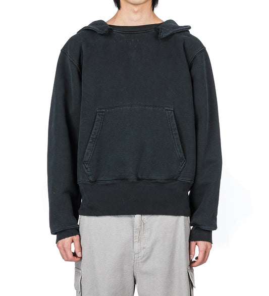 RELIC HOOD PIGMENT BLACK HEFTY FLEECE