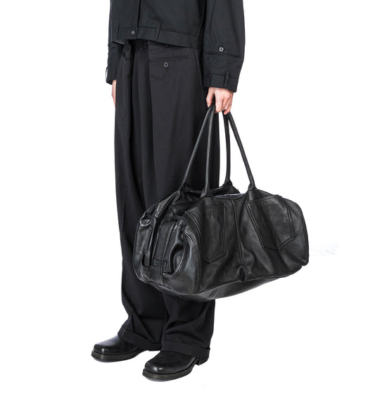 LEATHER TROUSER WEEKEND BAG BLACK