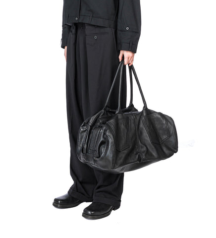 LEATHER TROUSER WEEKEND BAG BLACK