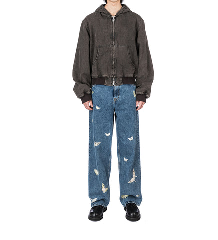 BANK JACKET BLACK COATED WASH