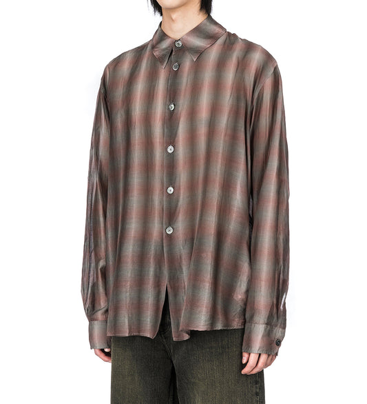 BEYOND SHIRT SCREEN CHECK SHEER COTTON SILK