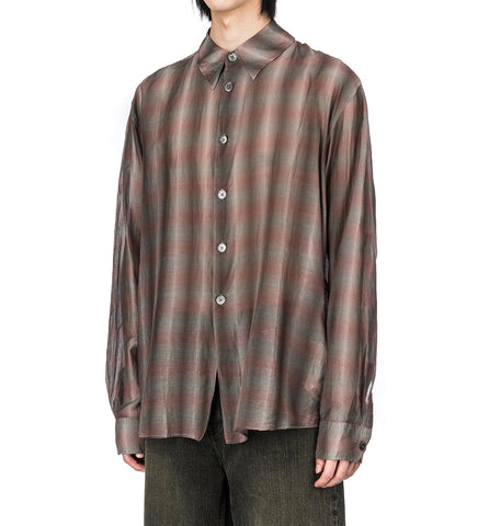 BEYOND SHIRT SCREEN CHECK SHEER COTTON SILK