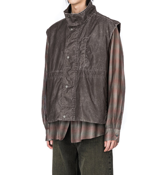 FIRM VEST BROWN WASH OUT NYLON