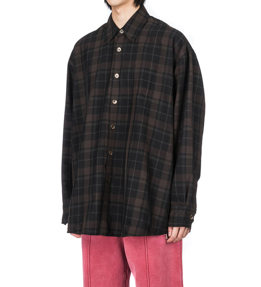 BORROWED SHIRT BLACK SHEER SHADOW CHECK
