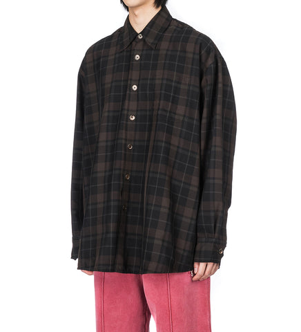 BORROWED SHIRT BLACK SHEER SHADOW CHECK