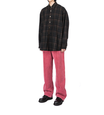 BORROWED SHIRT BLACK SHEER SHADOW CHECK