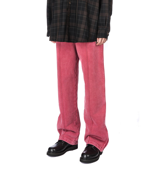 TRACK PANTS RED SUN FADE HEFTY FLEECE
