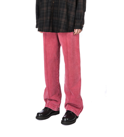 TRACK PANTS RED SUN FADE HEFTY FLEECE