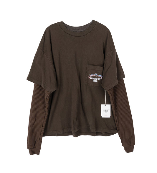 COUNTRY ROAD BOXY POCKET LONGSLEEVE THERMAL CHOCOLATE