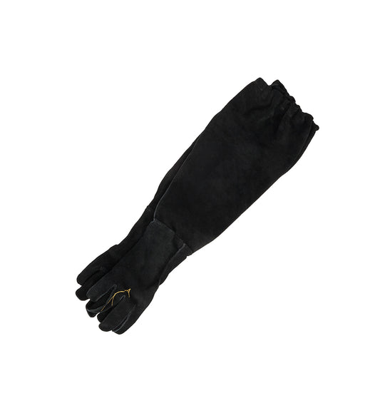SUEDE LONG LEATHER GLOVES BLACK