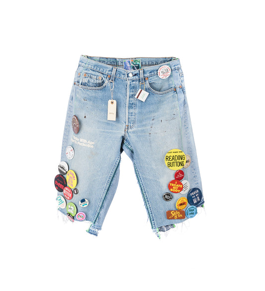 CAMPAIGN TRIPLE WIDE LONG DENIM SHORTS 32