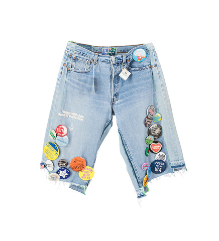 CAMPAIGN TRIPLE WIDE LONG DENIM SHORTS 34