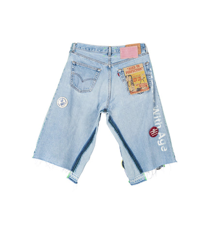 CAMPAIGN TRIPLE WIDE LONG DENIM SHORTS 34