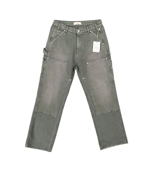 WIDE LEG DOUBLE KNEE PEWTER