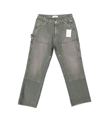 WIDE LEG DOUBLE KNEE PEWTER