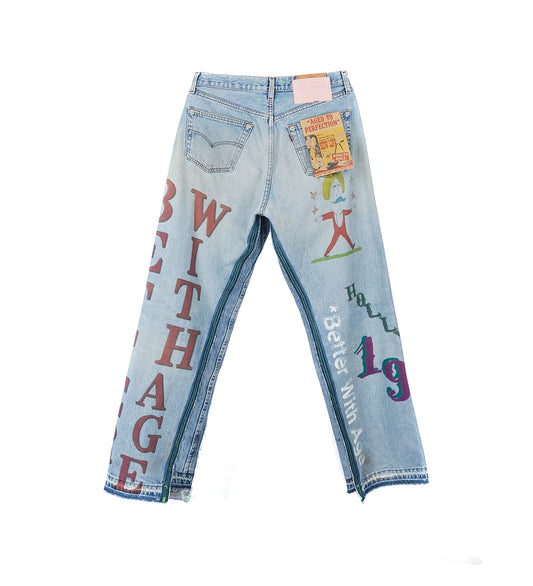 HARRISON DOUBLE WIDE DENIM PANTS 32