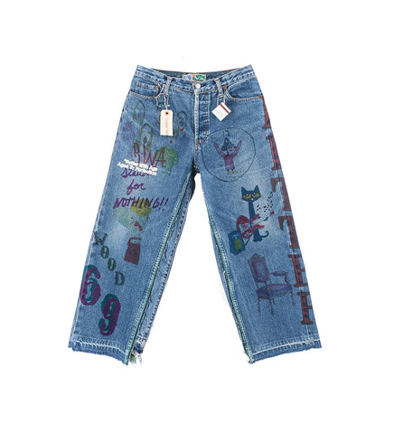 HARRISON DOUBLE WIDE DENIM PANTS 30