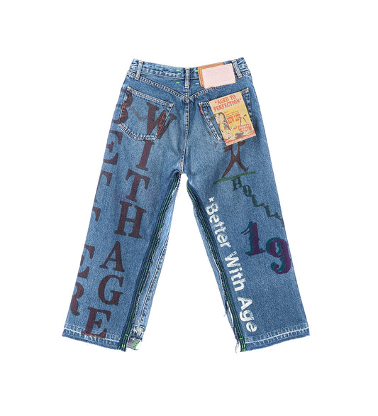HARRISON DOUBLE WIDE DENIM PANTS 30
