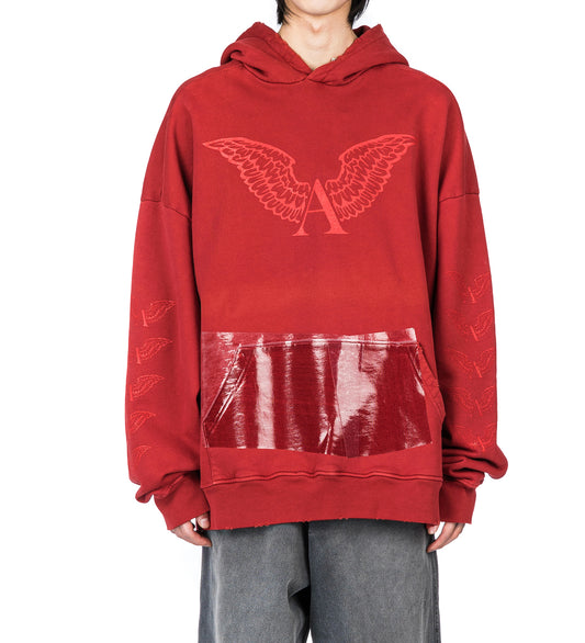 MELT LOCK LOGO HOODIE VINTAGE RED