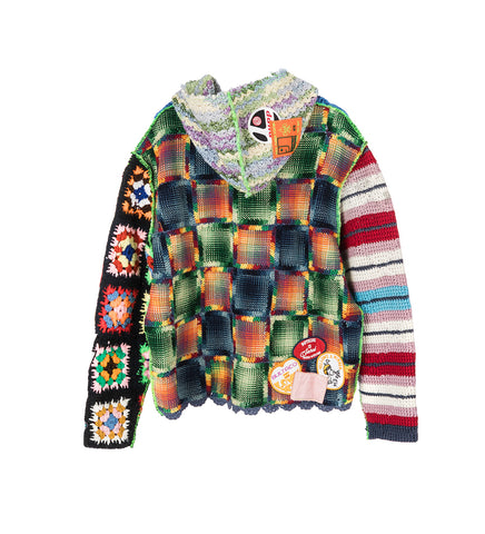 NONNA'S HAND-KNIT FULL ZIP HOODIE LARGE