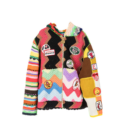 NONNA'S HAND-KNIT FULL ZIP HOODIE XL