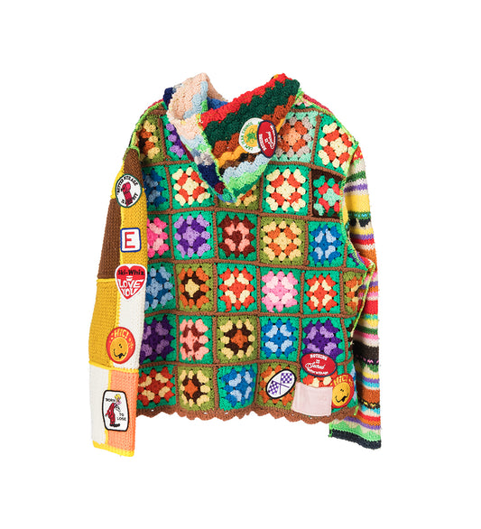 NONNA'S HAND-KNIT FULL ZIP HOODIE XL