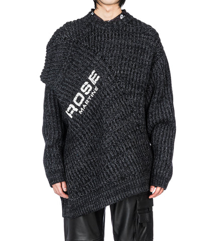 ENGINEERED FISHERMAN RIB JUMPER GREY