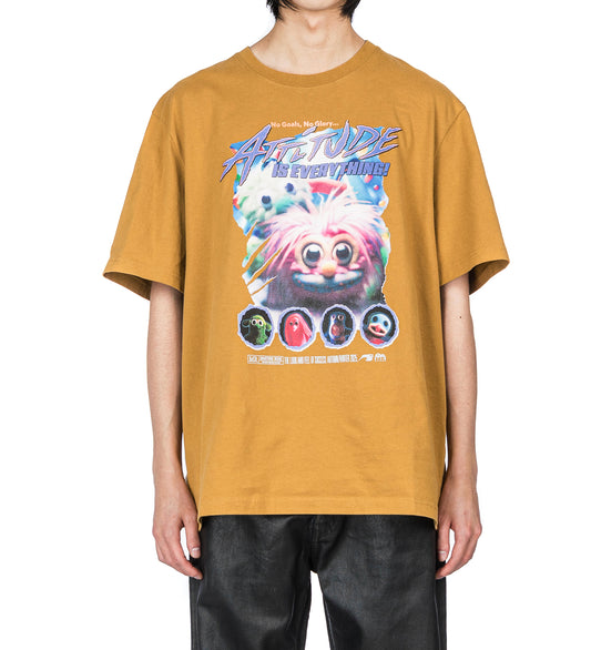 ATTITUDE PRINT CLASSIC T-SHIRT BROWN