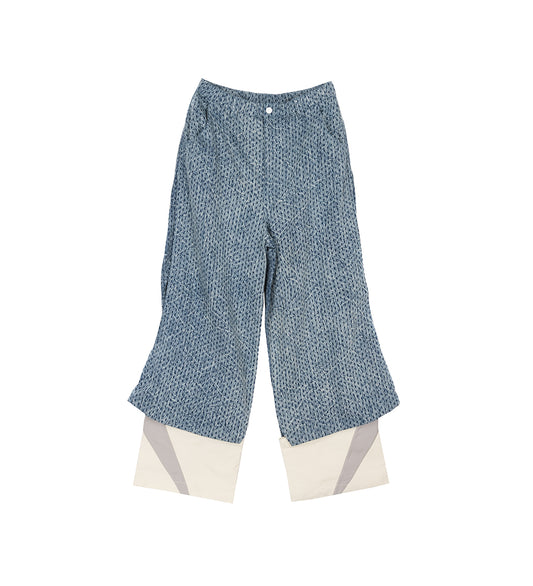 PRINCE CRINKLE WASH TRACK JEANS CYBER BLUE