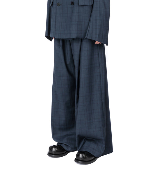 FOLDED TROUSER BLUE CHECKED